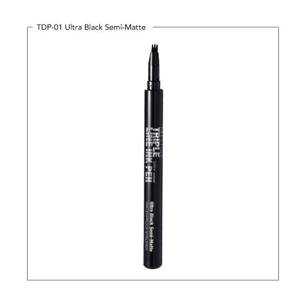 PRESTIGE COSMETICS Triple Line Ink Pen - TDP-01 Ultra Black, .003 Oz (1.0 ml) - oddros.shop